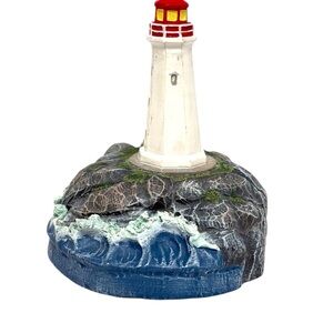 Vintage Spoontiques Peggy's Cove Lighthouse Figurine Nova Scotia Resin EUC